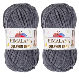 2-Pack Himalaya Dolphin Baby Yarn – Velvety Soft Chenille Yarn for Plush Amigurumi Toys, Baby Blankets, and Cozy Crochet & Knitting Projects (80367)