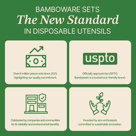 BAMBOWARE - Bamboo Cutlery Knife Bulk Package 100 Pieces