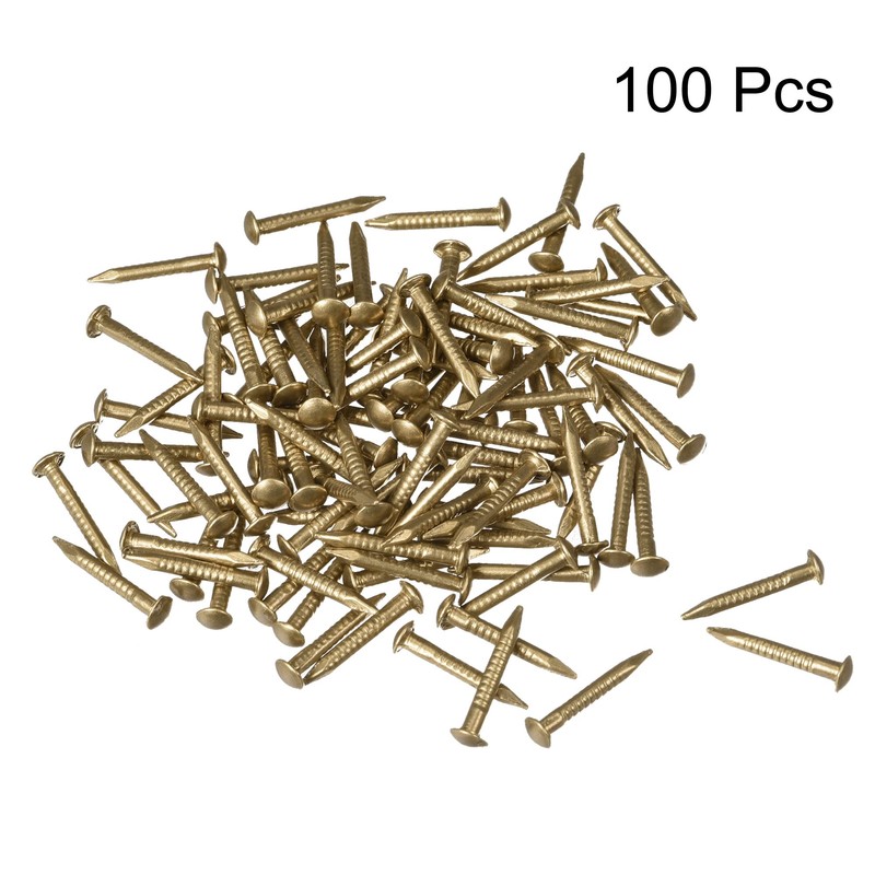 sourcing map Small Tiny Brass Nails 1.2x10mm for DIY Decorative