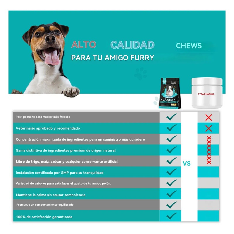 Perro Snacks Calmantes Para Perros 60 Tabletas 4 Sabores