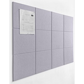 Large Cork Board Alternative - 47"x35" 12 Pack Felt Wall Tiles with Safe Removable Adhesive Tabs, Cork Wall Tiles Cork Board for Home Office Pin Board Tack Board 48 x 36 - Light Purple
