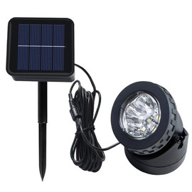 Solar Spotlight Light, SUAVER Waterproof Spotlight LED Outdoor Underwater Spotlight Solar Garden Light Landscape Lighting for Garden, Fountain, Patio, Lawn (Type 1-White)