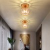 Mini Crystal Chandelier Flush Mount Crystal Ceiling Lighting Iron Cage