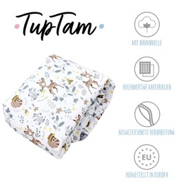 TupTam Baby Play Mat Children's Large Play Blanket Padded XXL Crawling Blanket 120 x 120 cm Baby Room Sleeping Rug Colour: Round 120 cm Wild Animals