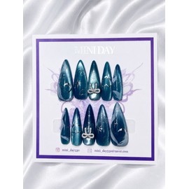Midnight Aurora Handmade Nail Tips - Ballerina / 미드나잇 오로라 수제 네일팁 - 발레리나