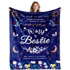 REETOOK Best Friend Blanket for Women, Bestie Birthday Gifts, Friendship Blanket for Friends,Gift for Sister, Warm Gift Idea Flannel Blanket for Christmas,Holiday,Thanksgiving 50x60 in