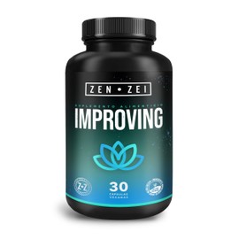 ZENZEI | IMPROVING MOOD | 30 Cápsulas Veganas — Suplemento Inteligente 100% Natural — Auxiliar en el Estrés, Regula, Relaja y Calma tu Cerebro — Formulado con 8 Poderosos Ingredientes | MARCA PREMIUM