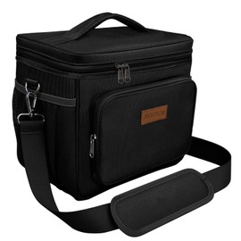 JBGOYON Sleek Leakproof Oxford Structured Insulated Lunch Bag, Black, 10 L