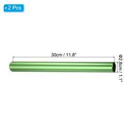 PATIKIL Relay Track Baton, 2 Pack Aluminum Tube Field Running Race Stick Corrosion Resistant for Outdoor Athletics Sport Game Practice Tool, Green