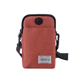 Neck Wallet Travel Stash Pouch Passport Holder, Lightweight Crossbody Bag Small Messenger Bag with Carabiner & Adjustable Strap for Men and Women (Red)