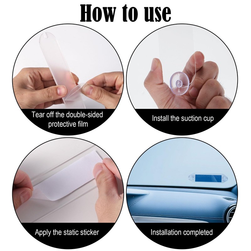BOXOB 2pcs EZ Pass Holder, EZ Pass Strips with Adhesive