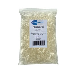 nagamil HPMC Empty Capsules Pack of 1000 Vegetarian Transparent Size 000
