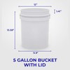 5-Gallon White Bucket Pail Container with Lid | Food Grade