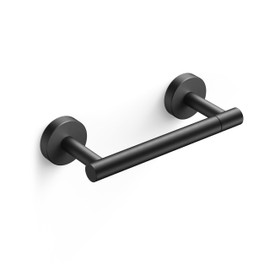 FORIOUS Toilet Paper Holder Wall Mount, Stainless Steel Rustproof Double Post Pivoting Tissue Roll Holder for Bathroom, Commercial Toilet Paper Dispenser, Matte Black