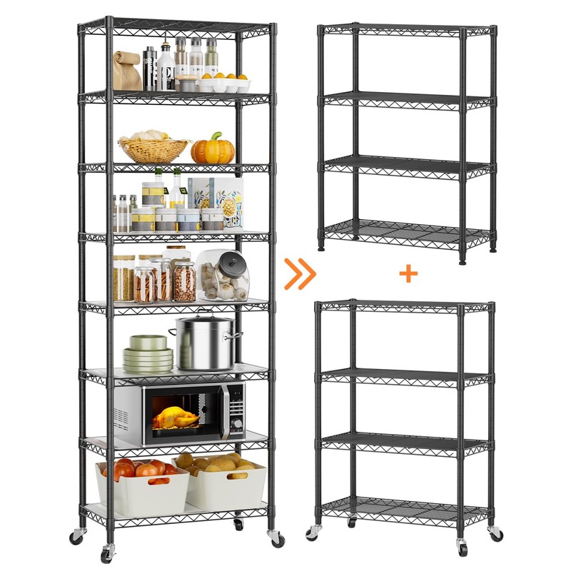 Golpart 8 Tier Shelves Storage Shelf Wire Closet Bathroom Organizers
