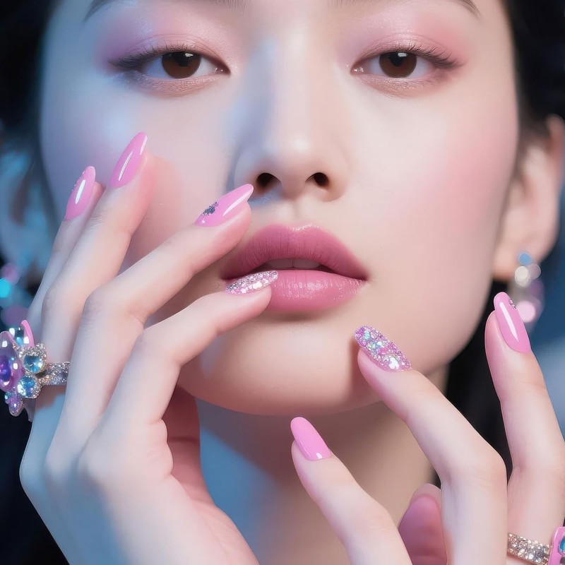 Press on Nails Short Square Fake Nails Press ons Acrylic