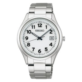 Seiko Selection S Series Watch, Pair Solar (Men's), Dial: White (Full Arabic Numerals), Bracelet Type