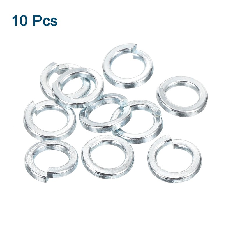 sourcing map M12 Split Lock Washer, 10Pcs Carbon Steel Spring