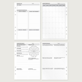 KOMPASS® Monthly Planner | 24 DIN A5 Inserts for Ring Binder Planner | Monthly Planning Including Monthly Calendar, Appointment Planner, To-Do List & Success Journal Reflection | Bullet Journal |