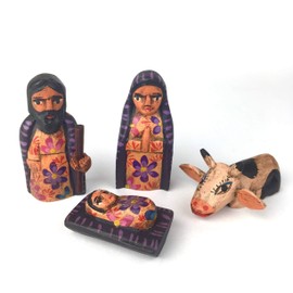Altiplano Small Wooden Nativity Set - 3" Tall, Hand Carved, Made in Guatemala