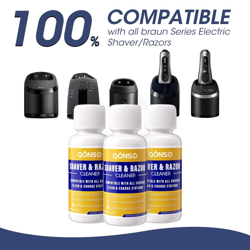 Electric Shaver Cleaning Solution - Electric Razor Cleaner，Compatible With Braun