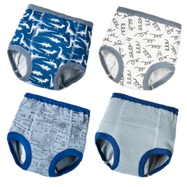 Joyo roy 4-Piece Boys Potty Training Underwear (4T), Waterproof, Reusable, Cotton, Print