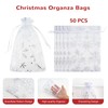 G2PLUS White Christmas Organza Bags, 10x15CM Snowflake Organza Bags, Medium