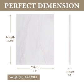 Koville African Natural Marble Cutting Board for Kitchen, 16x12inch Large Hand Crafted Marble Slab for Cheese, Charcuterie, Pastry Board - Wedding Gift, House Warming Gift