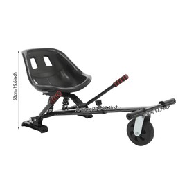 YUNLAIGOTOP Hoverboard Seat Attachment Go Kart Accessory Hover Board, Adjustable Balancing Scooter Seat for 6.5'', 8", 10'' Balancing Scooter, 70-95cm, 220.46 lbs Capacity | US Stock (Black)