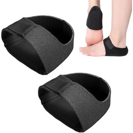 Protectores de Talón con Gel, Taloneras Reutilizables Antideslizantes, Plantillas para Espolon Calcáneo, Aliviar el Dolor en el Talón de la Fascitis Plantar, Para Hombres y Mujeres (Negro) (L)