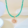 Zurlcdye Sun Necklace for Women Moon Pendant Boho Beaded Necklaces