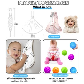 Baby Carrier Newborn to Toddler - Ergonomic, Cozy and Lightweight Infant Carrier for 7-44lbs, Effortless to Put On, Ideal for Hands-Free Parenting, Enhanced Lumbar Support (Rabbit)