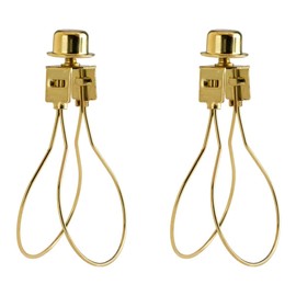Creative Hobbies® Lamp Shade Light Bulb Clip Adapter Clip on with Shade Attaching Finial Top, Gold Color | 2 Pack