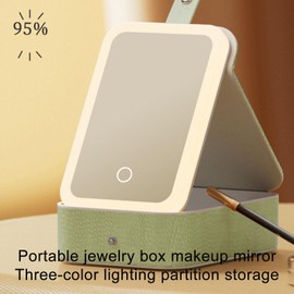 Travel Makeup with Light - Cosmetic Organizer Bag Crocodile Pattern - Makeup Accessories Tools Case, Travel Makeup Bag, Light Travel Makeup, Separate Storage Area, Spacious Case for Storing