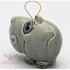 Porcelain Hippo Hippopotamus Christmas Tree ornament figurine toy handmade
