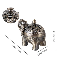 Feyarl Incense Burner Incense Burner Incense Holder Alloy Interior Figurine Elephant