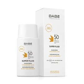 Babe Super Fluid Sunscreen SPF 50 – High Facial Sun Protection with Lightweight Texture | Broad Spectrum UVA/UVB | For Sensitive Skin | Non-Greasy & Fast Absorbing – 1.69 fl oz