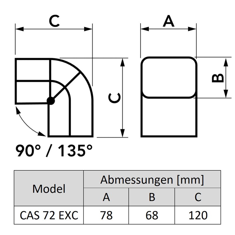 Curve Joint Flexible High Brown CAS 72 EXC for Duct