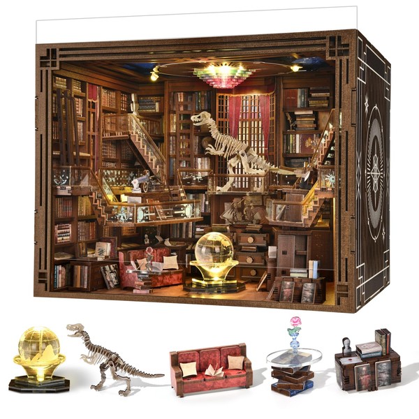 DIY Book Nook Kit, Miniature Dollhouse Booknook Kit, 3D Wooden