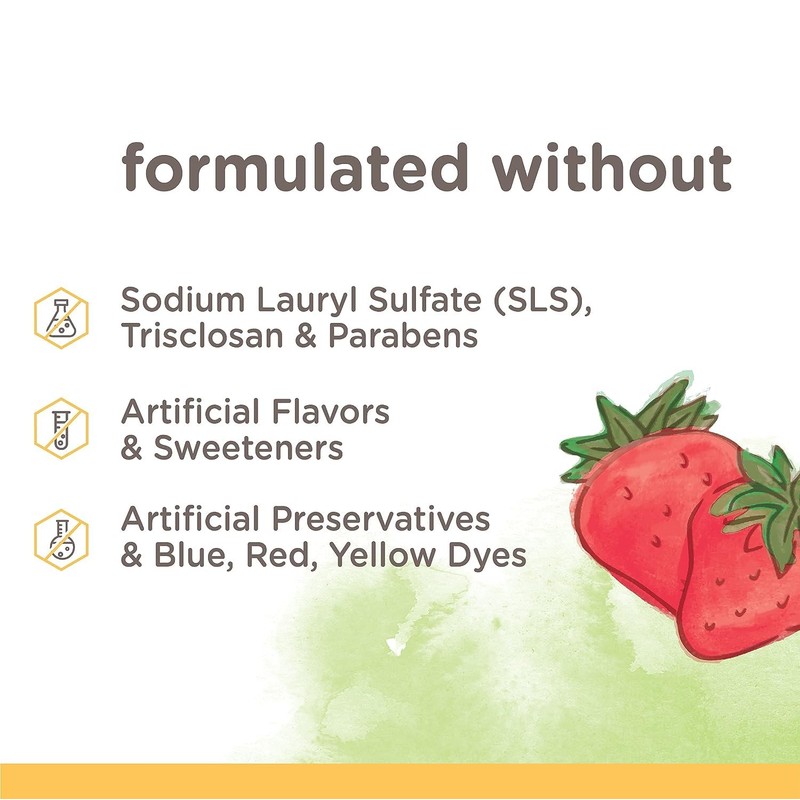 Burt’s Bees Kids Toothpaste, Strawberry Flavor, with Fluoride, Strawberry Splash,