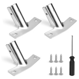 Metallstielhalter für Besen Stielhalter Metallhalter 3 Stück Stielhalter für Besenstiele Besenstielhalterung inkl. Schrauben Stielaufnahme für Teleskopstange und Besenstiel