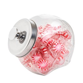 Restaurantware Vetri 0.3 Gallon Penny Jar 1 Durable Candy Jar - With Wide Spout Chrome Lid Clear Glass Cookie Jars For Kitchen Counter Dishwashable