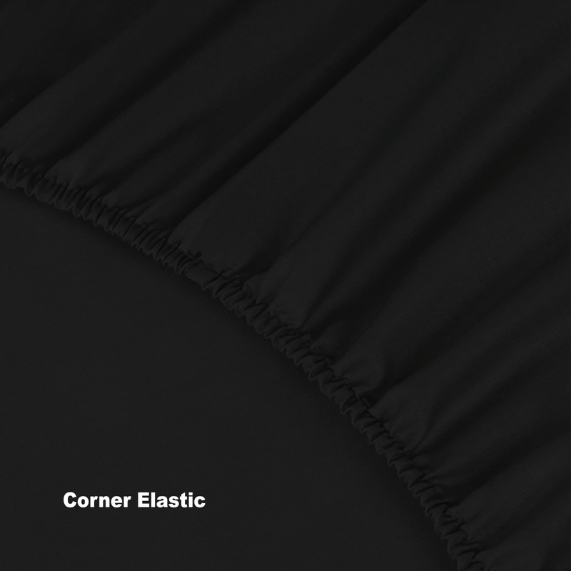 Funky Gadgets Double Fitted Sheet Black Deep Pocket 12 Inch