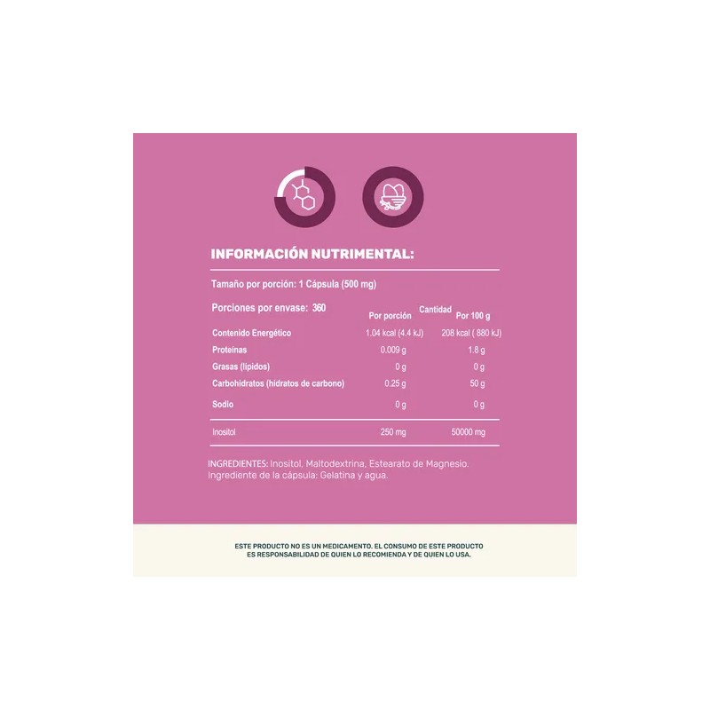 Inositol Life360+ Womens Inositol 360 Cápsulas Suplemento Alimenticio