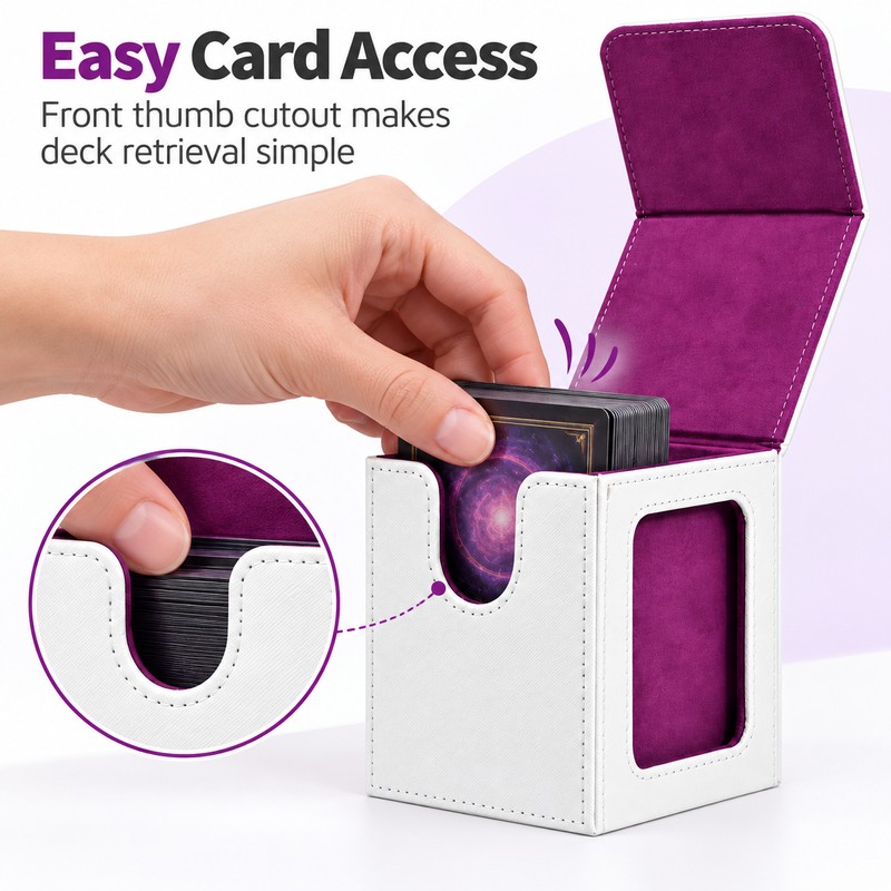 Trading Card Deck Box for 120+ Single-Sleeved Cards – Magnetic