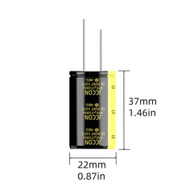 JCCON 2-Pack 200V 470uF Premium Quality Low ESR Electrolytic Capacitors 22x37mm (0.87x1.46in), 200Volt 470MFD High-Frequency Caps with Superior Performance