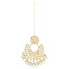 Aheli Traditional Gold Plated Kundan Pearl Studded Chandbali Maang Tikka