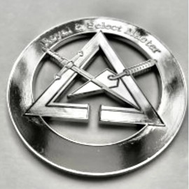 __unknown__ Masonic  Metal Chrome Royal and select master York Rite mason chrome emblem