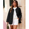 Flygo Women's Oversized Quilted Lightweight Jacket Button Down Puffer Padded
