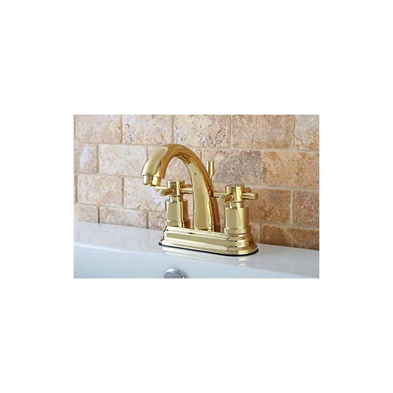 Kingston Brass KS8612DX 4 in. Centerset Bathroom Faucet, Polished Brass